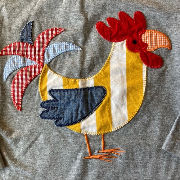 Three Sisters Boutique Boy’s Patchwork Rooster Long Sleeve T-shirt - Picture 2 of 5